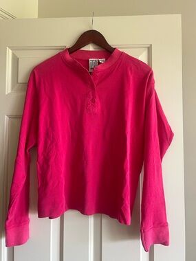 pink henley long sleeve